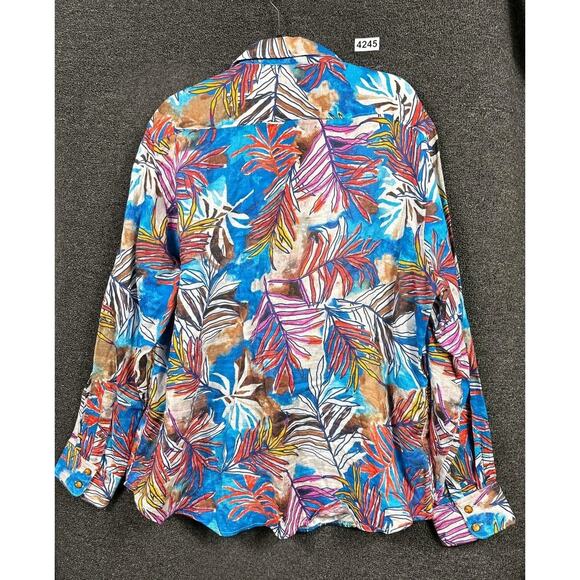 Robert Graham Shirt Mens 2XL Linen Limited Edition Embroidered Button Up - Picture 3 of 8